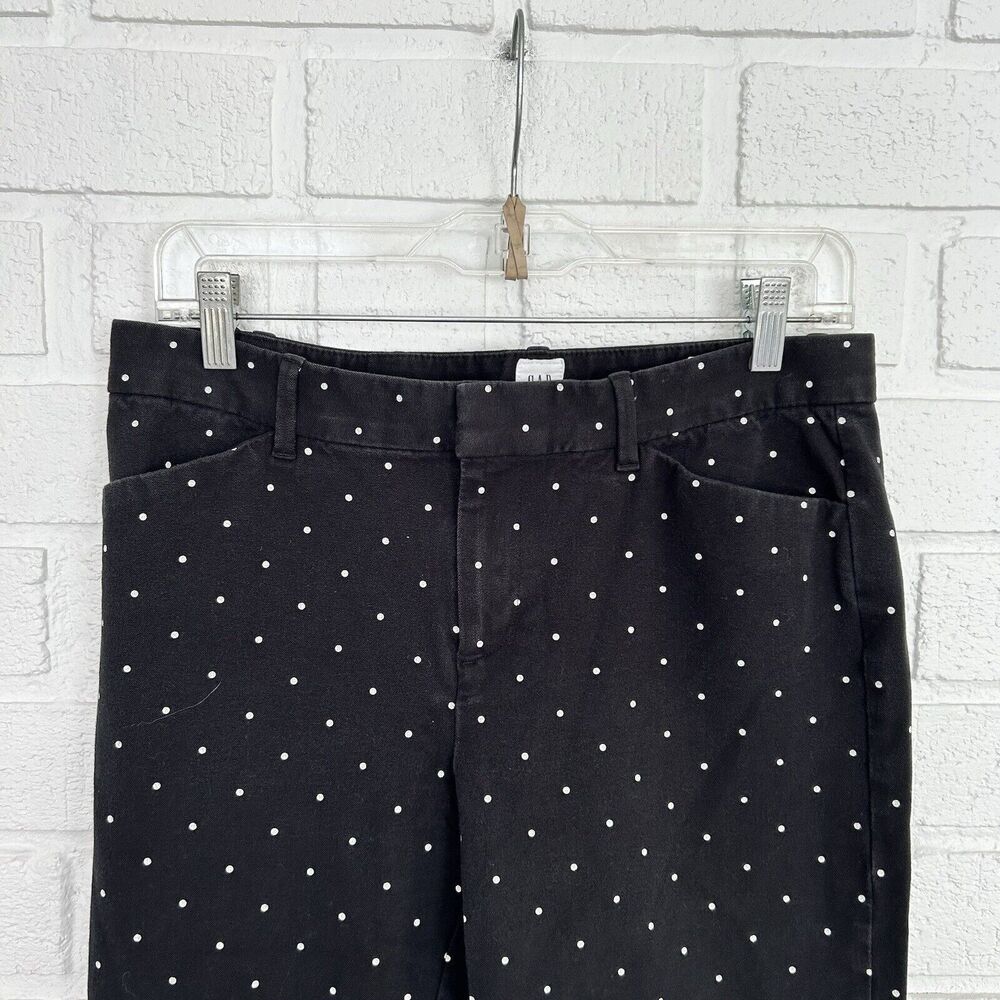 Gap Signature Skinny Ankle Pants Womens 8 Dark Blue White Polka Dots